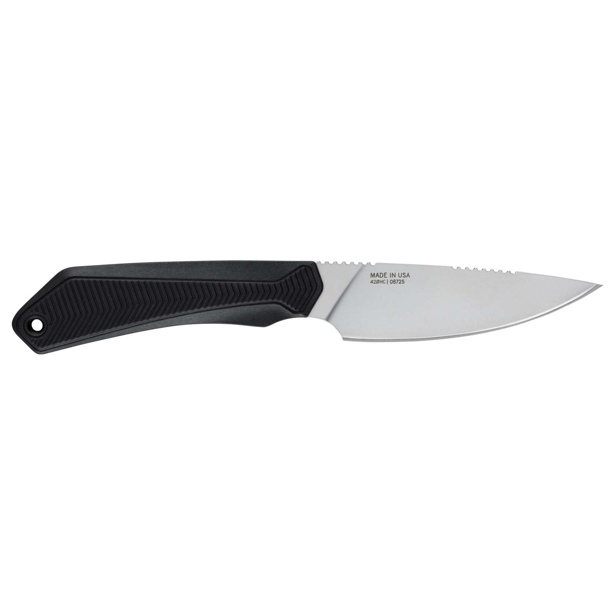 Gerber Forefront fixed blade knife with a black textured handle shown against a plain white background